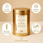 Thé vert Dragon d'Or Bio 100g avec bénéfices santé, énergie naturelle et fraîcheur fruitée