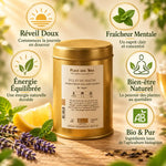 Thé vert Éclat du Matin Bio 100g Place des Thés avec bénéfices wellness et certification organique