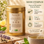 Thé vert Bio Éclat du Matin - Guide infusion 75-80°C, 2-3 min, Place des Thés