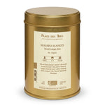 Boîte de thé vert Mambo Mango bio 100g Place des Thés sur fond blanc
