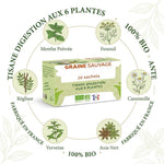 Tisane Digestion 6 plantes bio Graine Sauvage - 20 sachets avec ingrédients naturels