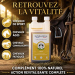 Bouteille Naturachavel Tonus Cheval 1L complément naturel revitalisant pour chevaux sport, âgés et fatigués