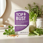 Top Bust Poitrine 60 gélules Labophyto avec fenugrec et fenouil sur vanité minimaliste