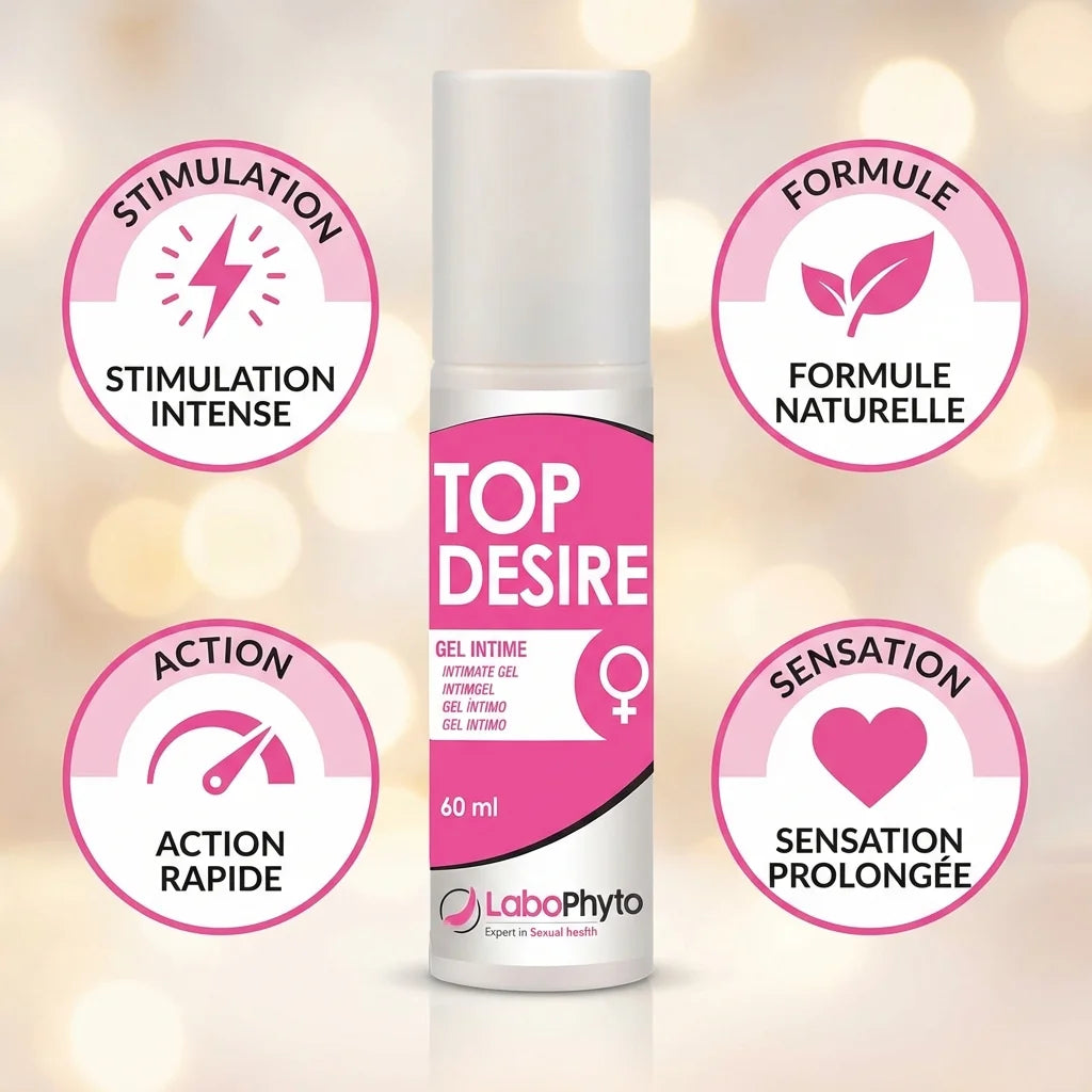 Top Désire gel stimulant clitoris 60ml Labophyto avec bénéfices naturels et action rapide