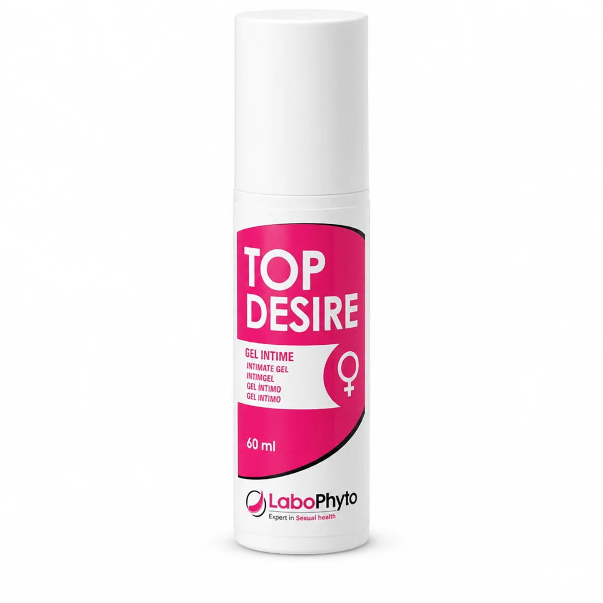 Top Désire stimulant clitoris 60ml Labophyto flacon rose avec pompe blanc