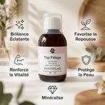 Top Pelage 250ml Phyto'Lab avec icônes des bénéfices brillance poil chien chat