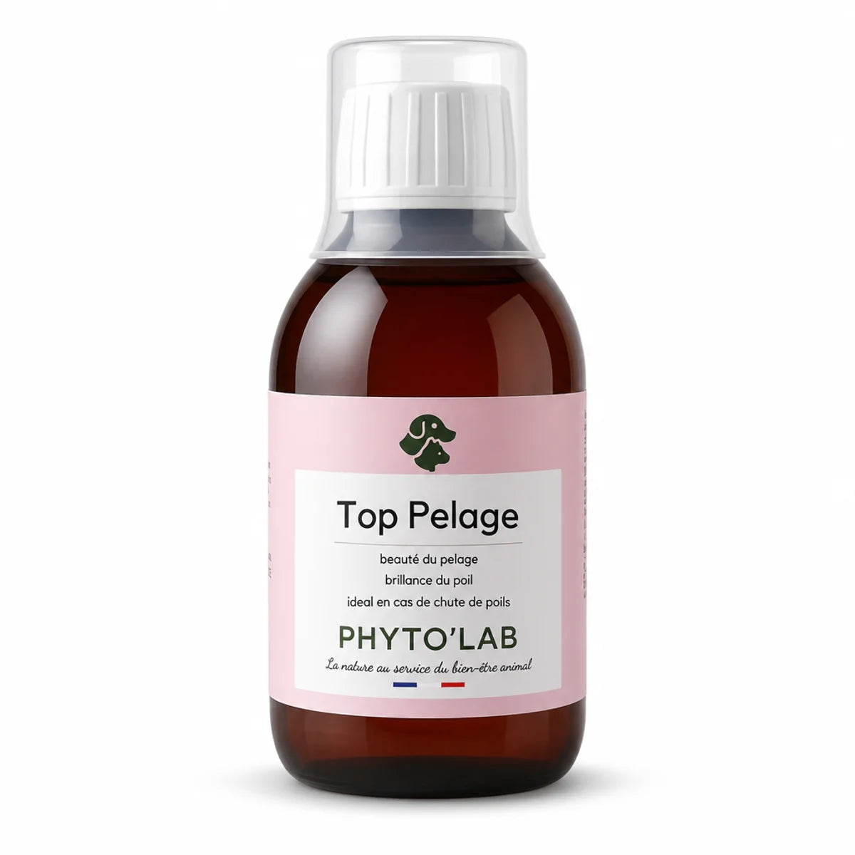 Bouteille Top Pelage 250ml Phyto'Lab pour chien et chat, brillance du poil naturelle