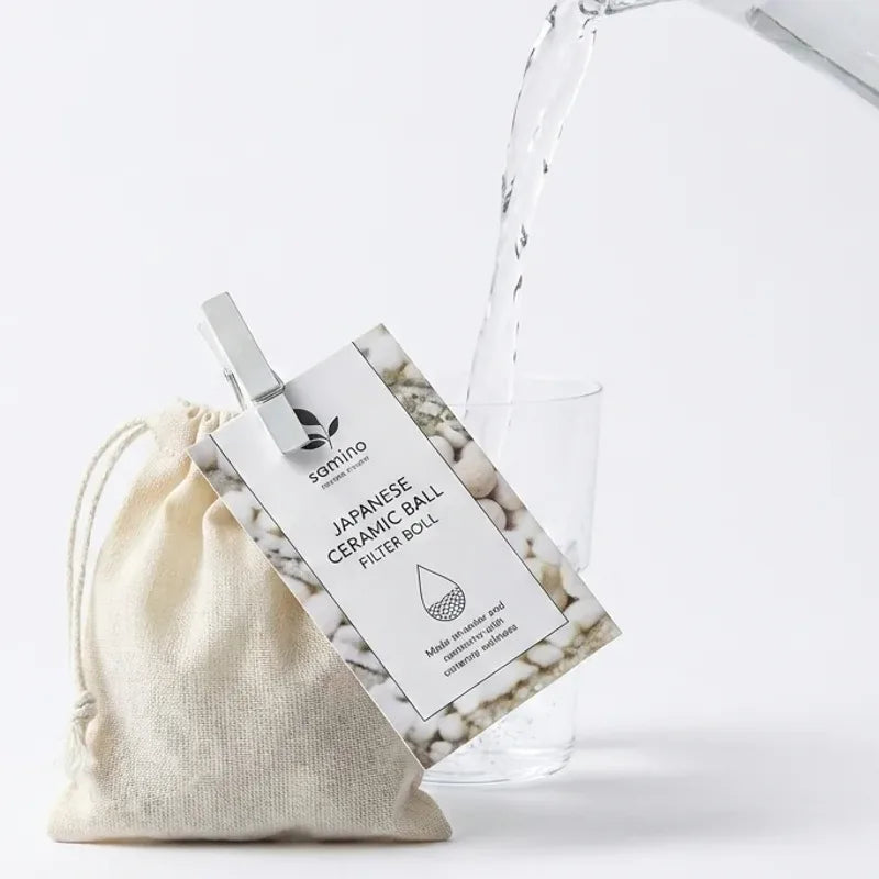 Billes de céramique filtrantes japonaises trio avec pichet d'eau pure et cristalline
