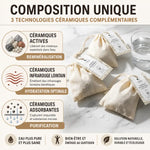 Trio billes céramiques filtrantes japonaises - Reminéralisation, infrarouge lointain et purification d'eau