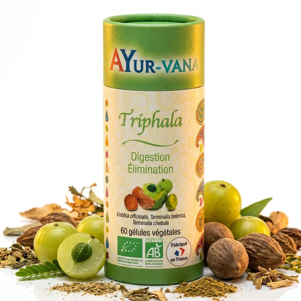 Triphala Bio Ayur-Vana 60 gélules avec fruits ayurvédiques pour digestion et élimination