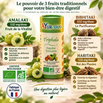 Triphala Bio 60 gélules Ayur-Vana avec ingrédients Amalaki, Bibhitaki, Haritaki pour digestion