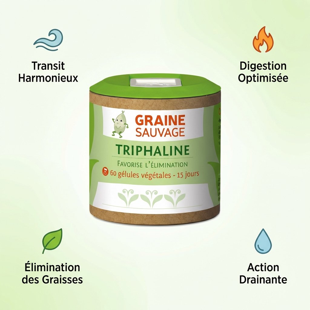 Triphaline 60 gélules Graine Sauvage avec bénéfices digestion et élimination