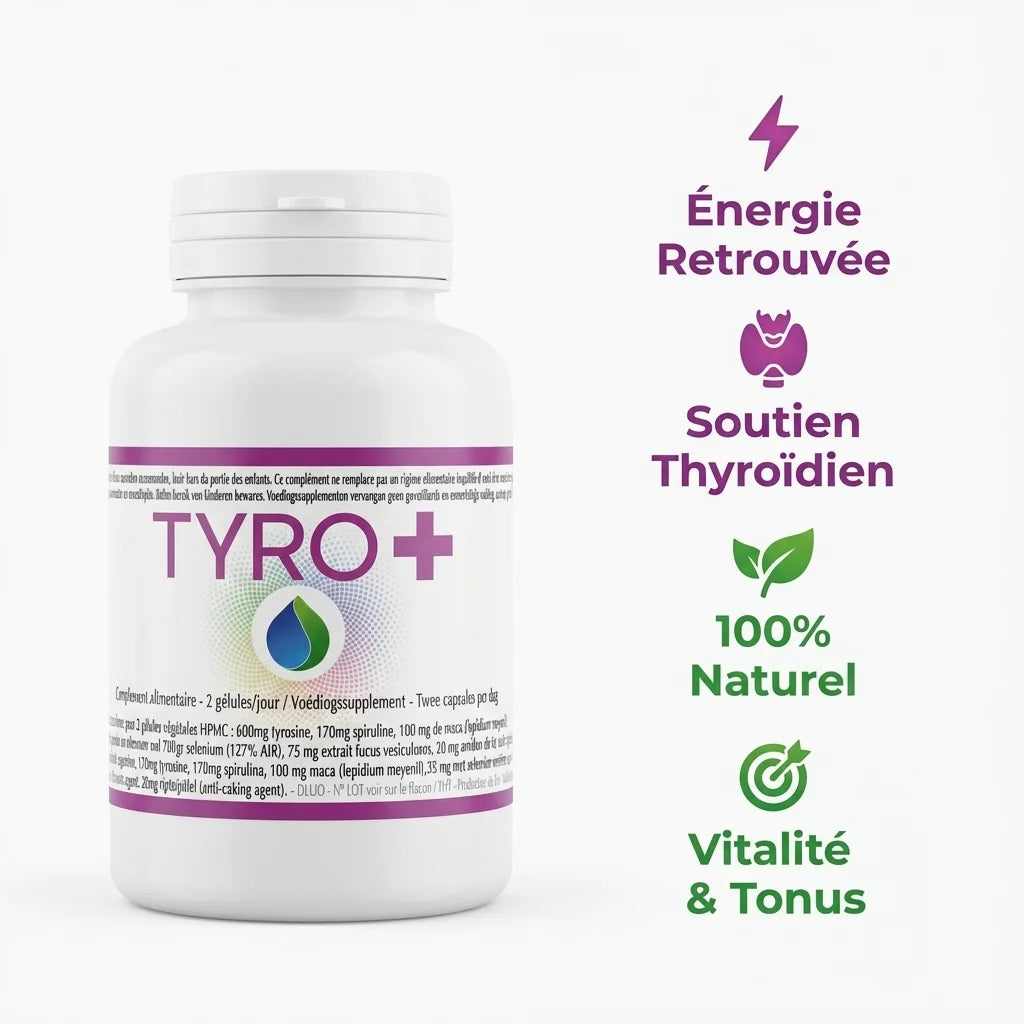 Tyro+ Jade Recherche 120 gélules avec bénéfices : énergie, thyroïde, naturel, vitalité