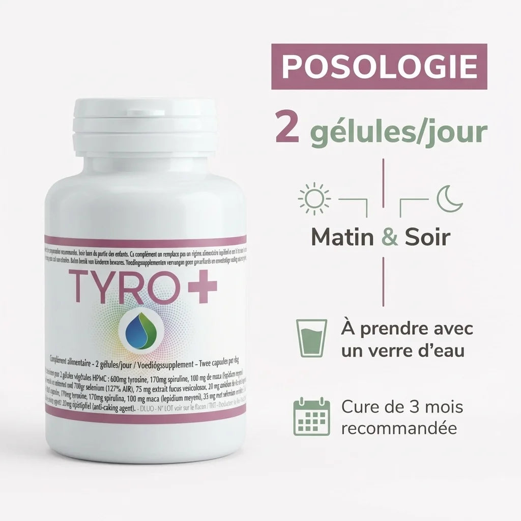 Tyro+ Jade Recherche 120 gélules avec posologie 2 gélules/jour, matin et soir