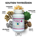 Tyro+ Jade Recherche 120 gélules - Complément thyroïdien végétalien avec tyrosine, spiruline et sélénium