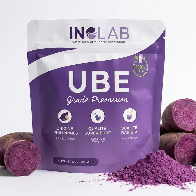 Ube premium INOLAB 100g - poudre d'igname violet des Philippines avec racines fraîches