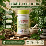 Uncaria Bio griffe de chat 60 gélules - Défenses naturelles et vitalité avec ingrédients biologiques