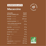 Les valeurs nutritionnelles du Macaccino bio nüMorning