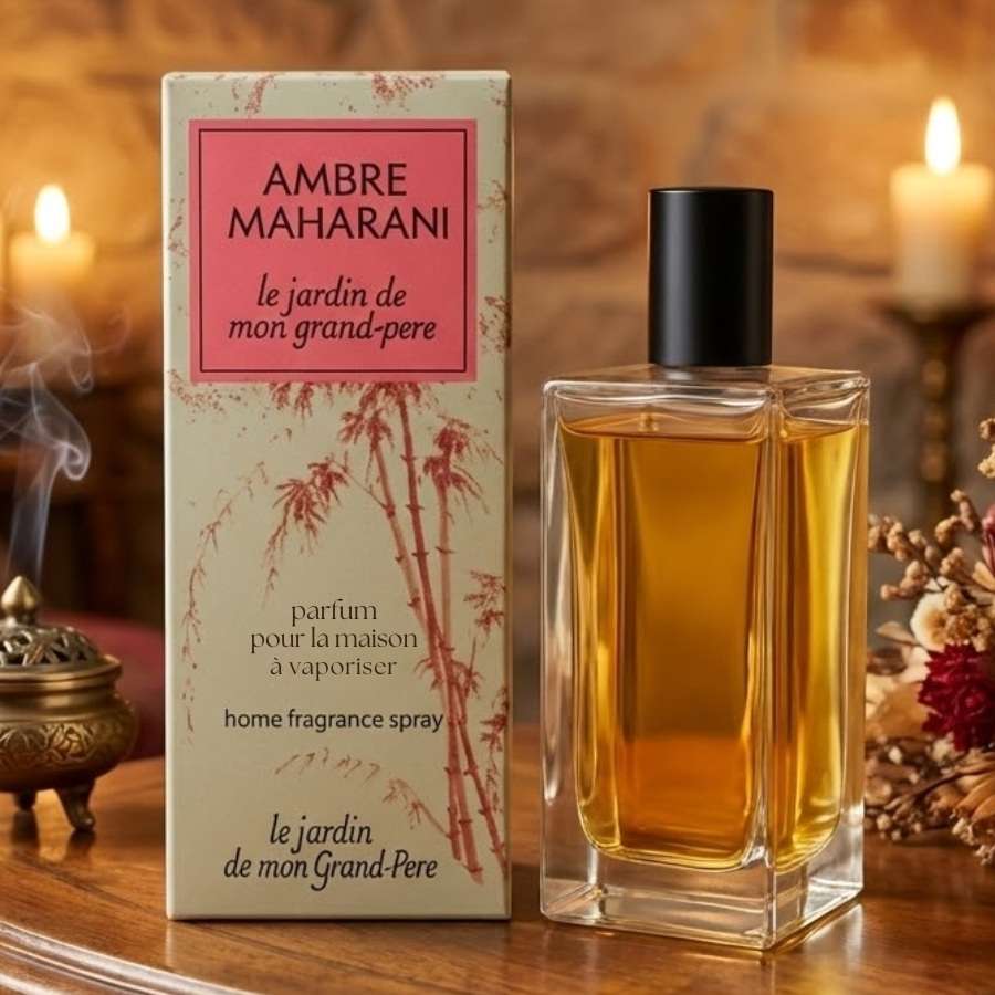 Un vaporisateur parfum ambre maharani de 100ml de la marque Jardin de mon Grand Père