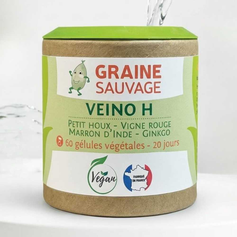 Une boîte de 60 gélules de veino H de la marque graine sauvage