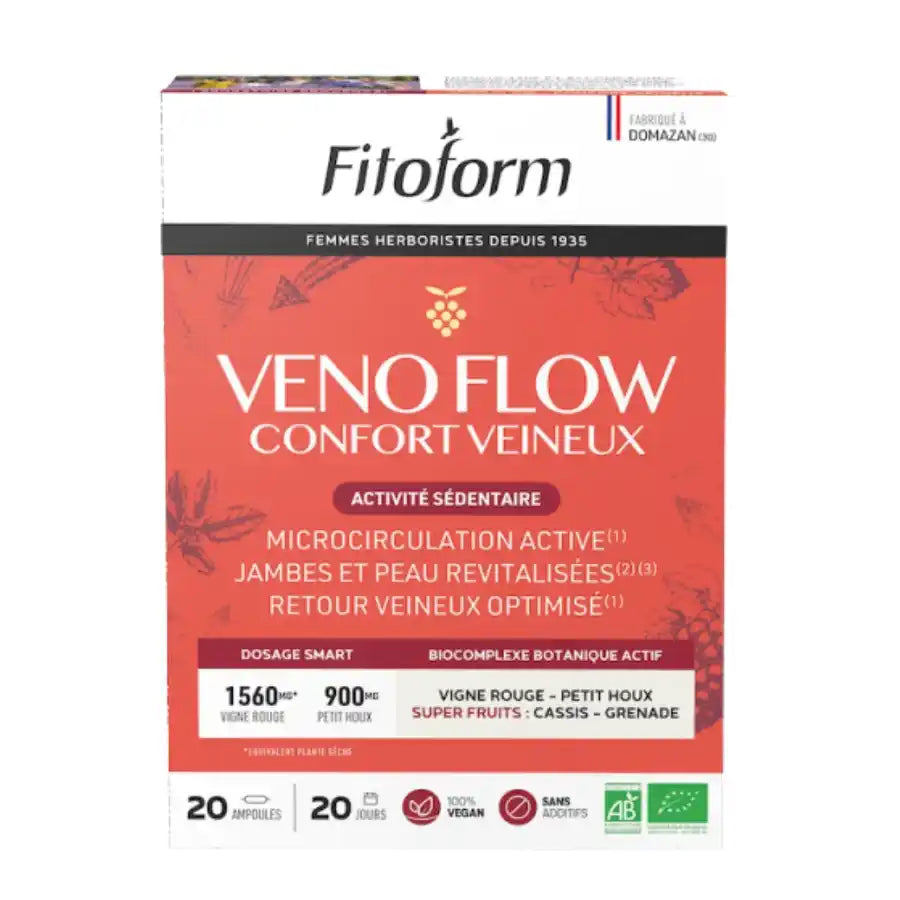 Un lot de 20 ampoules de 10 ml Circulation Bio de la marque Fitoform.