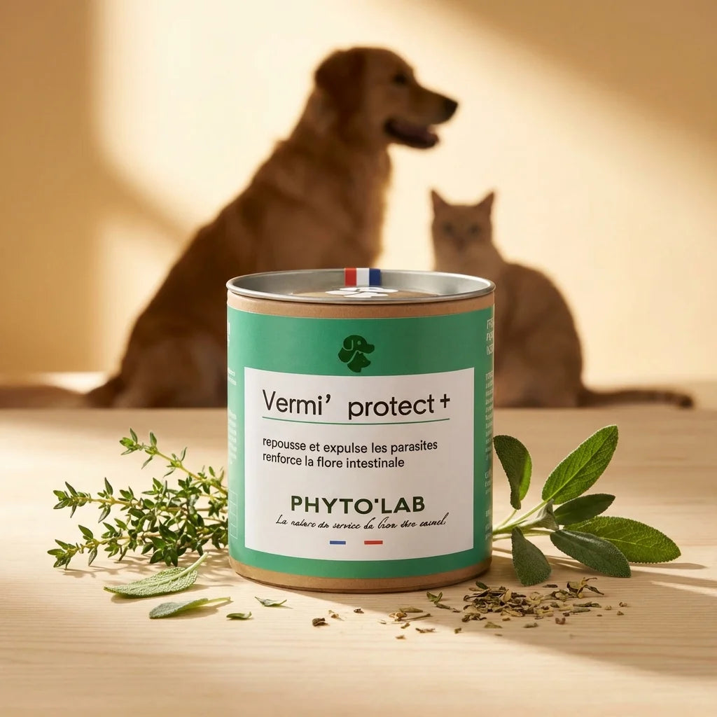 Vermi' Protect+ vermifuge chien chat en gélules avec herbes naturelles