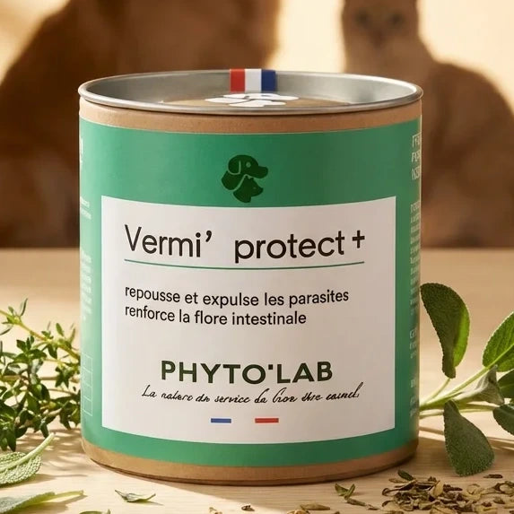 Vermi' Protect+ vermifuge chien chat en gélules avec herbes naturelles