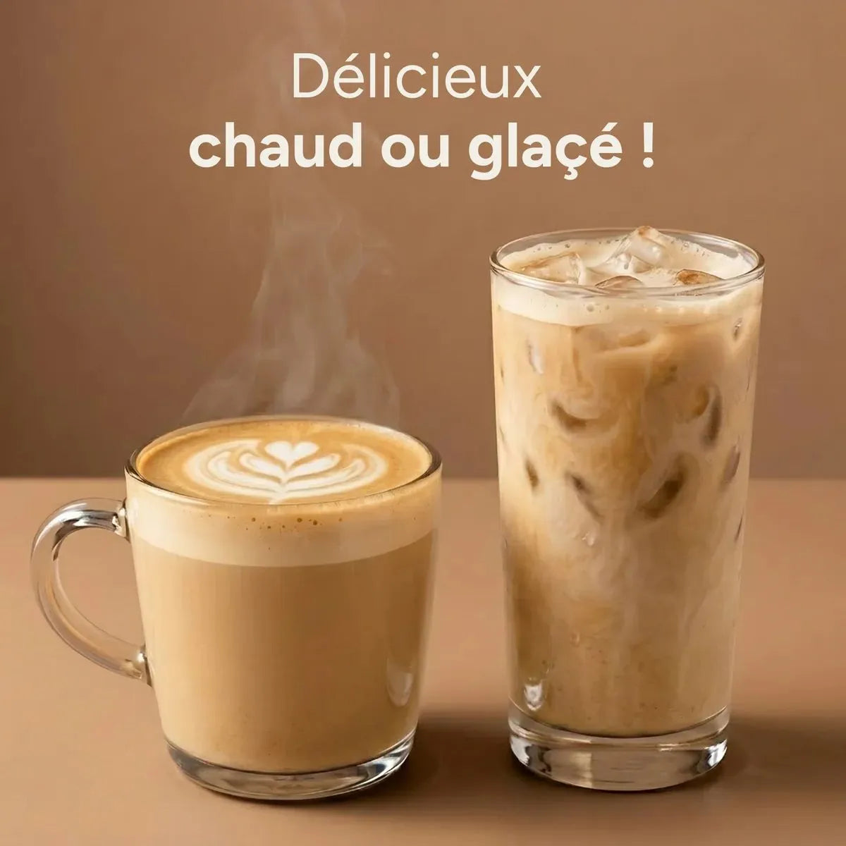 Version chaude ou glacée du chaï latte de la marque nümorning