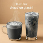 Version glacée ou chaude du black sésame latte de la marque nümorning