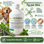 Vetosil supplément silicium organique arthrose chien chat bouteille 500ml composition naturelle