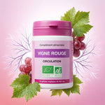 Vigne Rouge bio 30 gélules 495 mg avec feuilles de raisin rouge, supplément circulation