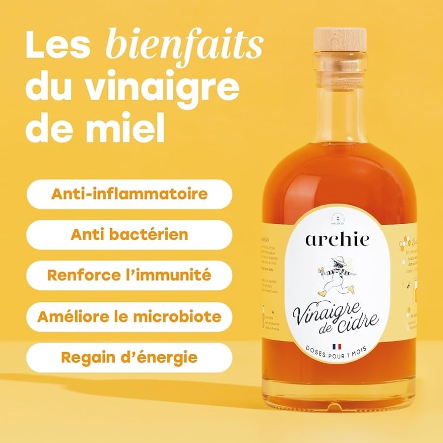 Les bienfaits du Vinaigre de cidre au miel bio Archie