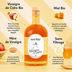 Vinaigre de cidre bio Archie 500ml avec miel, mère de vinaigre et ingrédients naturels