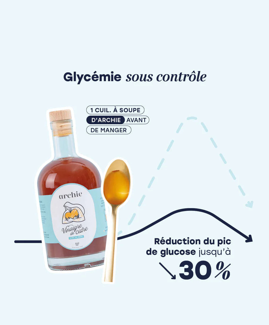 Les bienfaits sur la glycémie du Vinaigre de cidre bio 500ml Archie