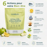 Humble+ Vitalité+ Collagène 600g saveur Pomme-Citron avec ingrédients clés pour énergie et immunité