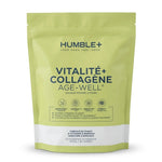 Humble+ Vitalité+ Collagène 600g saveur Pomme-Citron, poudre en sachet vert et blanc
