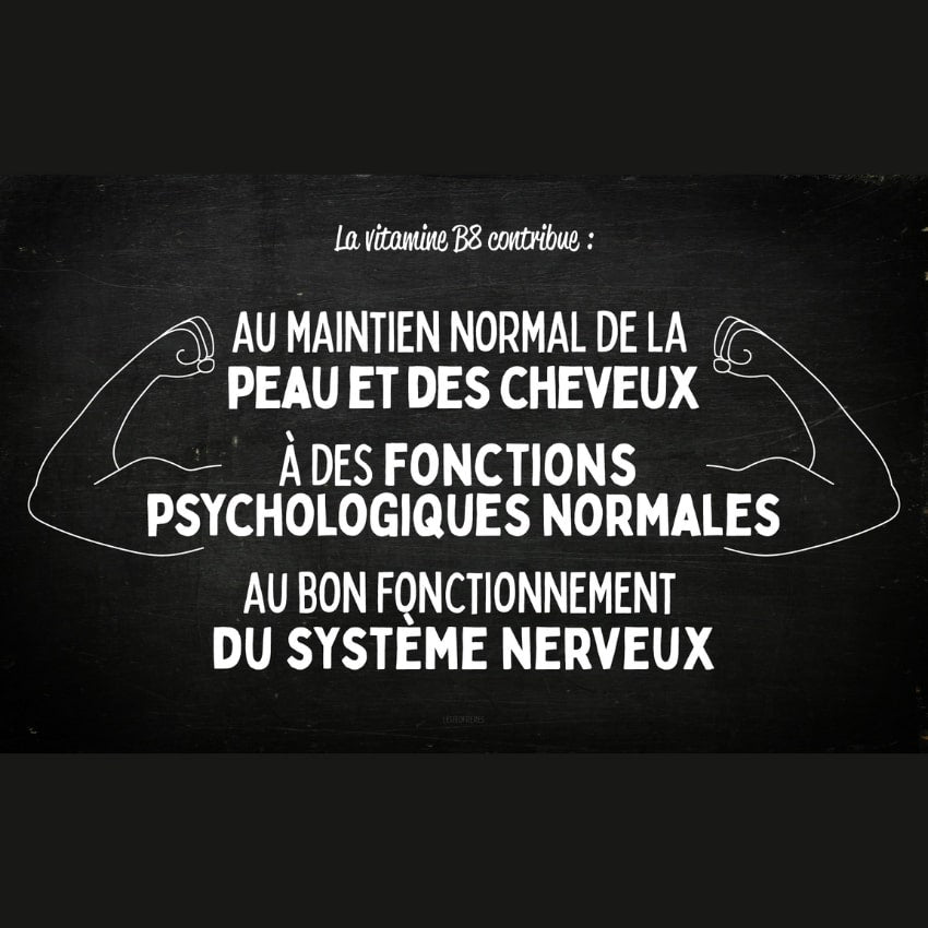 Les bienfaits de la Béhuit, la Vitamine B8 Biotine de la marque Les Bio Frères