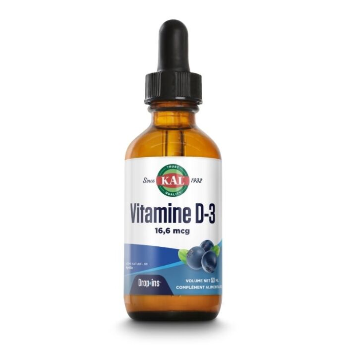 Un flacon de Vitamine D3 Liquide 664 UI Kal - 53 ml - SOLARAY