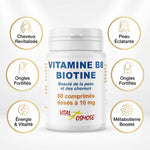 Vitamine B8 Biotine 60 comprimés Vital Osmose avec bénéfices cheveux, peau, ongles et énergie
