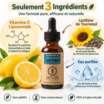 Bouteille Vitamine C liposomale 1000mg Life's Code avec citron, lécithine tournesol et eau purifiée