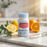 Vitamine C Liposomale 1000mg Laboratoire Code avec agrumes et feuilles vertes