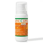 Flacon spray Vitamine C Liposomale 100ml Jade Recherche avec étiquette orange-vert sur fond blanc