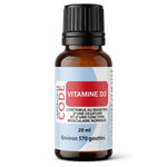 Flacon Vitamine D3 20ml Laboratoire Code avec pipette, fond blanc