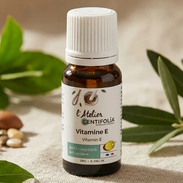 Vitamine E Centifolia 10ml flacon verre ambré avec ingrédients naturels botaniques