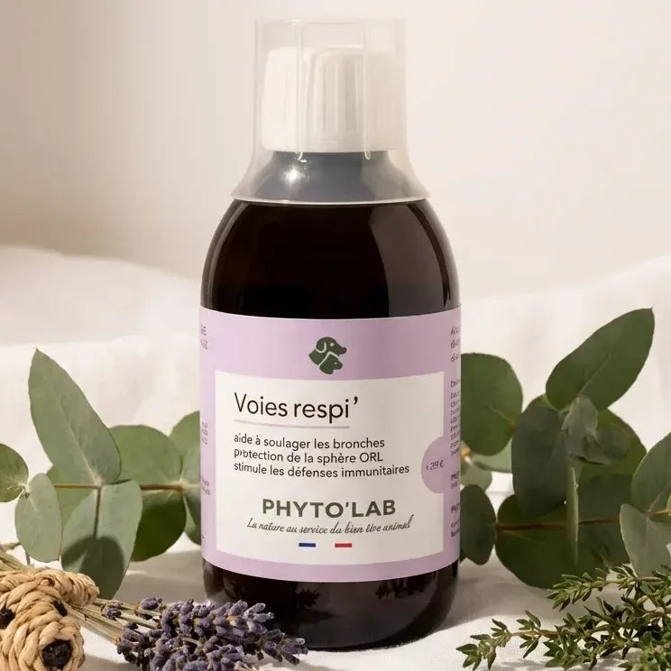 Voies Respi' Chien Chat 250ml Phyto'Lab avec herbes naturelles et eucalyptus pour respiration apaisée
