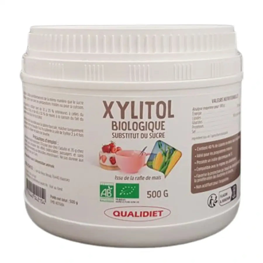 Boîte de 500g de Xylitol de la marque Qualidiet 