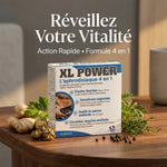 XL Power aphrodisiaque 4 en 1, 10 gélules Labophyto avec ingrédients naturels et packaging bleu blanc