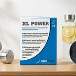 XL Power Aphrodisiaque 4 en 1 Labophyto - boîte bleue de gélules bien-être sur bureau moderne