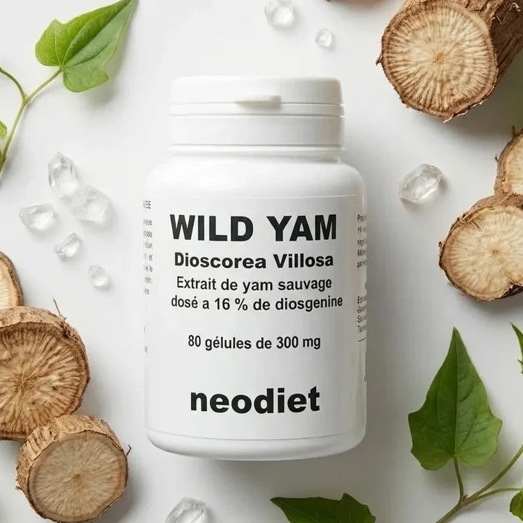 Flacon Neodiet Yam Sauvage 80 gélules avec ingrédients naturels et racine de yam