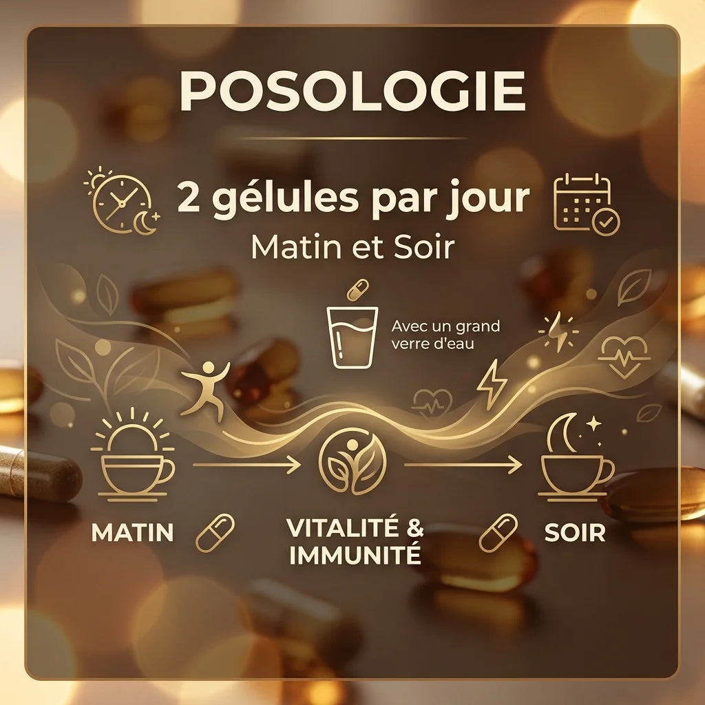Guide de posologie Zinc Bisglycinate + Vit. B6 : 2 gélules par jour matin et soir